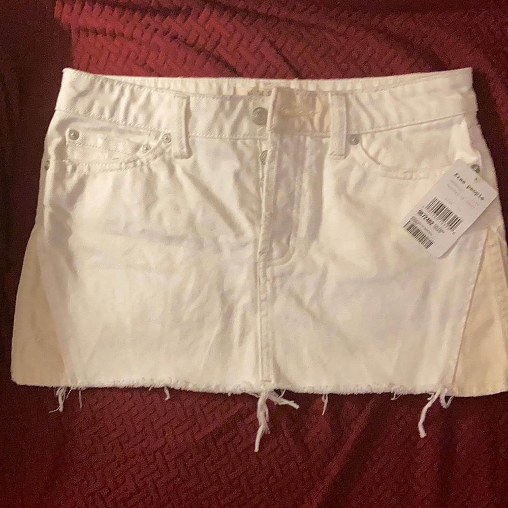 Free People “Patched Up Ivory” skirt